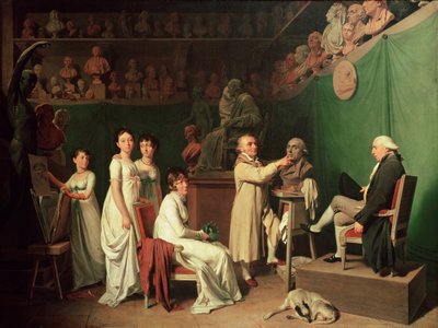 Jean Antoine Houdon（1741-1828）雕刻皮埃尔·西蒙的半身像（1749-1827）拉普拉斯侯爵在他的妻子和女儿面前，1804年 作者 路易斯·利奥波德·博伊