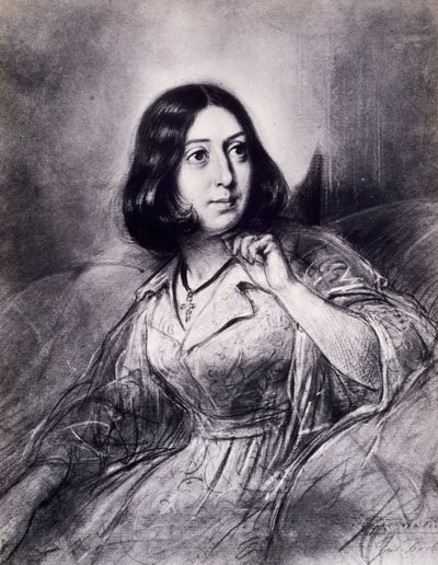 乔治-桑的画像，笔名Amantine-Lucile-Aurore Dupin（巴黎 作者 路易斯·利奥波德·博伊