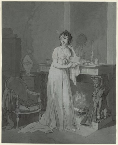壁炉前的女人 作者 Louis Leopold Boilly