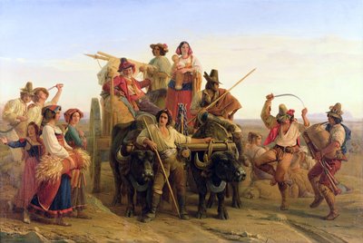 1830年Pontine沼泽地收割机的到来 作者 路易·利奥波德·罗伯特