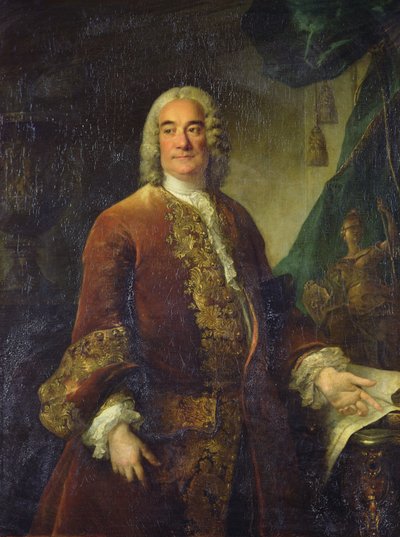 Charles-Francois-Paul Lenormant Tournehem (1684 - 1751)，皇家建筑总监，c.1750（布面油画） 作者 路易斯·托克