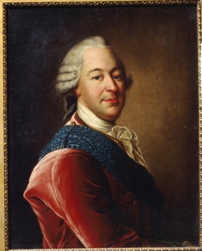 米哈伊尔-伊利亚诺维奇-沃龙佐夫伯爵肖像（1714-1767 年）（M.I.Vorontsov 伯爵肖像）。法国艺术，洛可可艺术。地区艺术博物馆，辛菲罗波尔（乌克兰） 作者 路易斯·托克