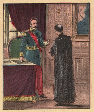 拿破仑三世和路易·加斯顿·德·塞居尔 (Louis Gaston de Segur) (1820-1881) 法国爱丽舍宫主教 - - 版画《通过眼睛进行宗教教学》。 Louis Maitrejean 和 Georget Ramond 的精彩专辑 - 法国 1910 作者 路易斯·梅特让