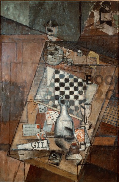 路易斯·马库斯 (Louis Markus) 和路易斯·马库西 (Louis Marcoussis) (1878-1941) 1912 年创作的国际象棋静物画。 143x97 厘米巴黎，国家现代艺术博物馆，乔治·蓬皮杜中心 作者 路易·马可西西斯（Louis Marcoussis）