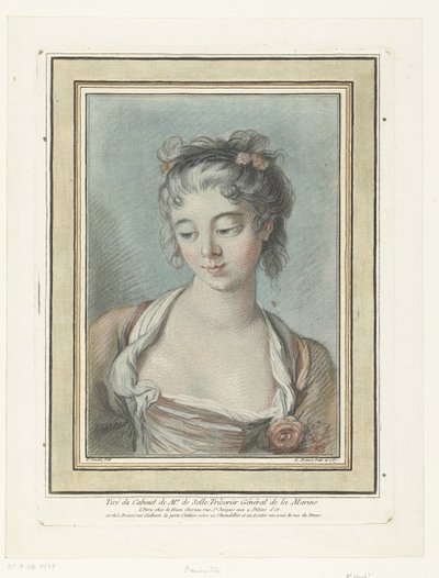 年轻女子半身像
头饰 作者 weduwe François Chéreau (II)