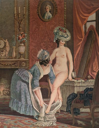 La Toilette，Bathing，c1765-1790，1913年 作者 路易·马林·邦内特