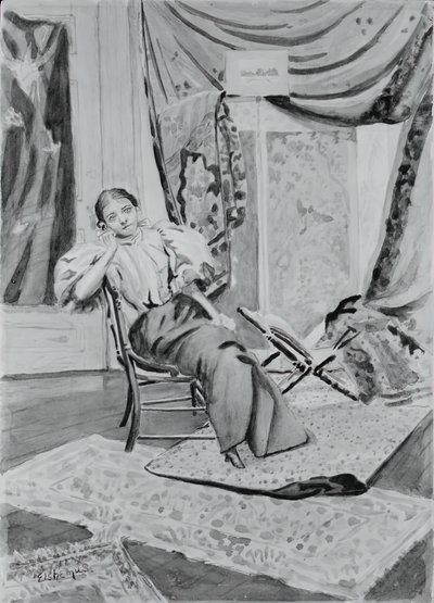 椅子上的女孩，约1891年。 作者 路易斯·米歇尔·伊尔西缪斯