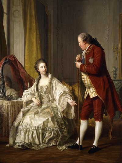 侯爵和侯爵夫人马里尼的双重肖像，1769年 作者 路易斯·米歇尔·范·卢