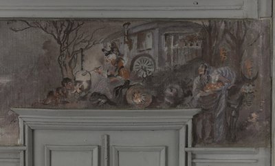 Le repas des comédiens - 让-科奎林的餐厅模型，朗尚别墅，讷伊，约 1900 年（油画）。 作者 路易斯·莫林