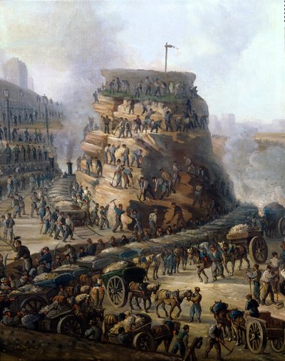 拿破仑三世皇帝（1808-73）和欧仁妮皇后（1829-1920）在1867年（详细）参观了Chaillot山 作者 路易斯·穆林