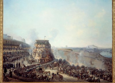 第二帝国时期巴黎的变迁，奥斯曼巴黎。 “《拿破仑三世皇帝（1808-1873）和欧仁妮印象（1826-1920）参观夏乐山崩塌工地”》“这个工地是主要的建筑工地之一 作者 路易斯·穆林