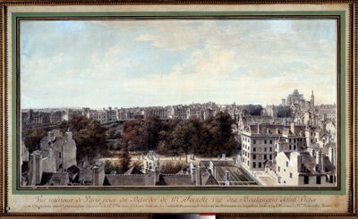 View of Paris taken from the belvedere of Monsieur Fournelle, rue des Boulangers saint Victor Drawing by Louis de Lespinasse (1734-1808) 18th century Paris. Carnavalet Museum 作者 路易斯·尼古拉斯·德·莱斯皮纳斯