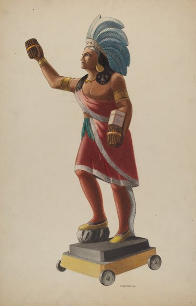 雪茄店印第安人，1938年。 作者 路易斯·普罗斯特德