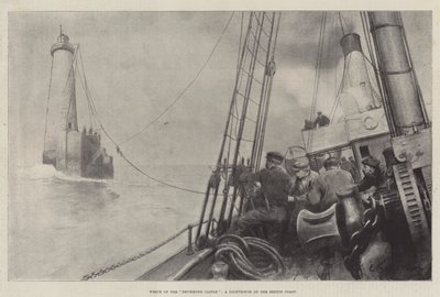 德拉蒙德城堡的残骸，布列塔尼海岸的灯塔 作者 Louis Remy Sabattier