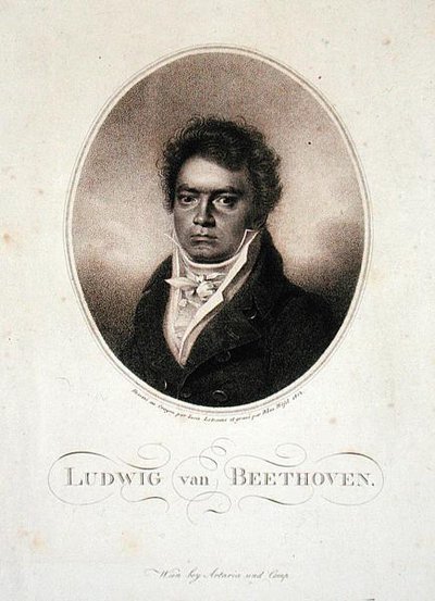路德维希-凡-贝多芬(1770-1827)，Blasius Hofel(1792-1963)1814年刻的(夹印版) 作者 Louis Rene (after) Letronne