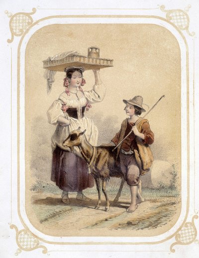 意大利人和农民牧羊人--载于《年轻的旅行者专辑》，由路易-拉萨尔插图 作者 路易斯·西蒙·拉萨尔