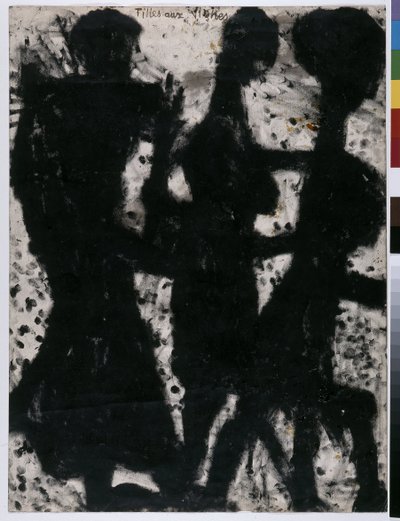 葡萄园里的女孩（纸本水墨漆画） 作者 路易斯·索特