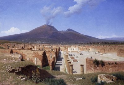 来自庞贝的维苏威火山，1883年 作者 路易斯·斯潘伯格伯格