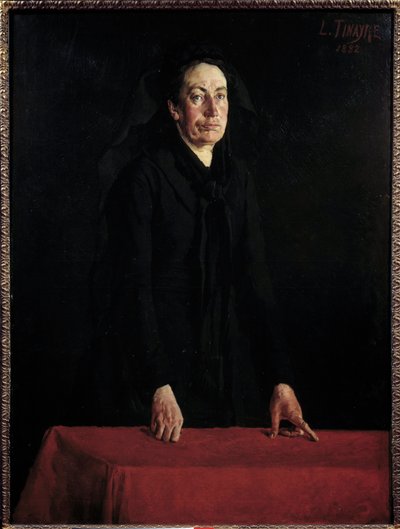 巴黎公社："路易丝-米歇尔（1830-1905 年）在讲台上的肖像" 这位激进的无政府主义者在受审时在法庭上。路易-蒂纳伊尔（1861-1942 年）1882 年的画作。1,29x0,95 m 巴黎，卡纳瓦罗博物馆 请注意！使用本作品可能会受到 作者 路易斯·蒂纳尔（Louis Tinayre）