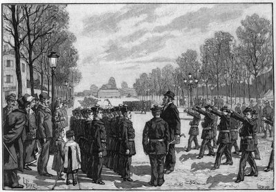 巴黎圣雅克大道上的学校营队演习 作者 路易斯·蒂纳尔（Louis Tinayre）