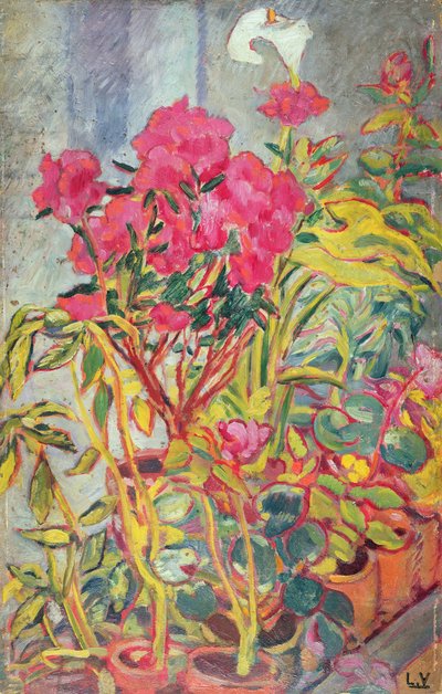 杜鹃花，约 1918 年（木板油画） 作者 路易斯·瓦尔塔特