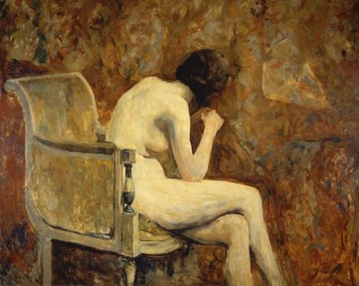 裸体坐在扶手椅上 作者 Louis Valtat