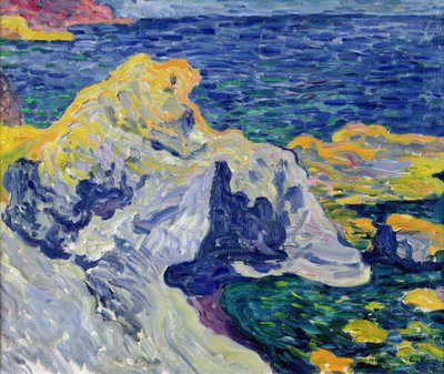 Antheor 的岩石 (Var) 1900（布面油画） 作者 Louis Valtat