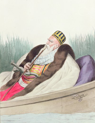 阿里-德-特贝伦（1741-1822 年），雅尼纳的帕夏，取材于布特林托湖的自然风光 作者 路易·杜普雷