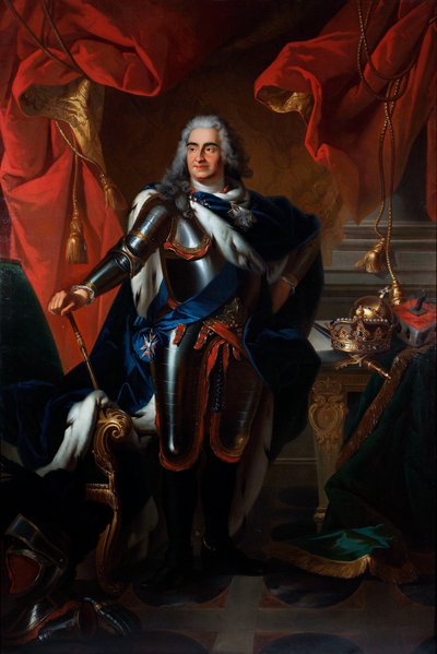 波兰和萨克森的弗雷德里克-奥古斯都（1670-1733 年）肖像 (Portrait de Frederic-Auguste (Frederic Auguste) de Saxe, dit le Fort (1670-1733) puis Auguste II roi de Pologne)以路易-德-西尔维斯特（1675-1760 年）为原型创作的油画 - 国家艺术品 G 作者 路易斯·德（后）西尔维斯特