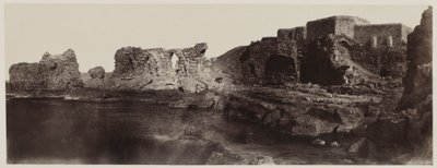 叙利亚Kaalat el Athlit，海边景色，1859年。 作者 路易斯·德·克莱克
