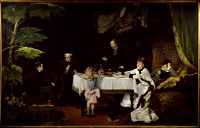 温室中的早餐 Louise Abbema (1858-1927) 1877 年作画。 1,94x3,08 m 波城，美术博物馆。 作者 路易丝·阿贝玛