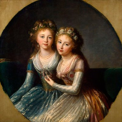 保罗一世皇帝的女儿们的画像，1796年。   作者 伊丽莎白·路易丝·维吉·勒布朗