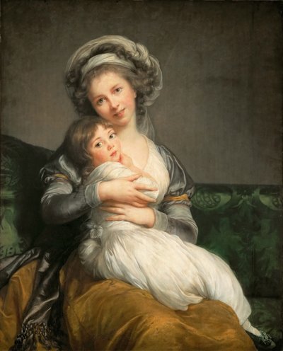 与女儿朱莉的自画像》，1786年。 作者 伊丽莎白·路易丝·维吉·勒布朗