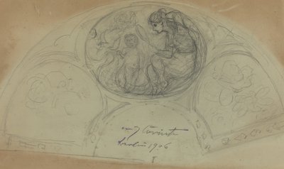 扇子设计[背面]，可能是1906年。 作者 洛维斯·科林斯（Lovis Corinth）