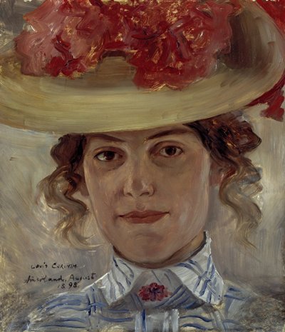 戴草帽的哈尔贝夫人 作者 Lovis Corinth