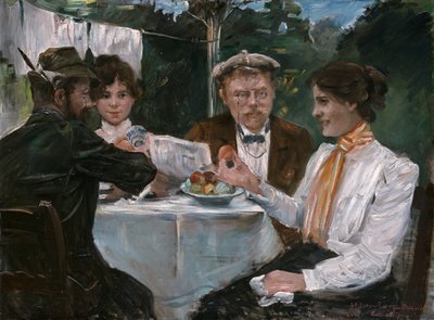 在马克斯-哈尔贝的花园里享用早餐 作者 洛维斯·科林斯（Lovis Corinth）