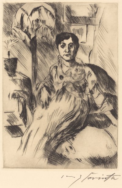 Interieur mit Frau 有女人的室内，1917年。 作者 洛维斯·科林斯（Lovis Corinth）