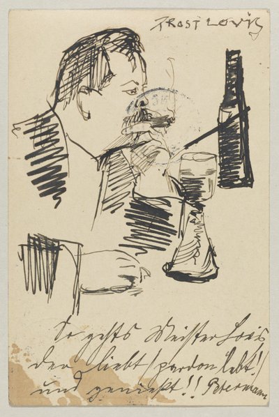 Lovis Corinth 致 Carl Strathmann：明信片，1903 年 4 月 20 日邮戳 作者 洛维斯·科林斯（Lovis Corinth）