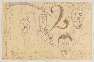Lovis Corinth 致 Carl Strathmann：明信片，1901 年 12 月 24 日邮戳 作者 洛维斯·科林斯（Lovis Corinth）