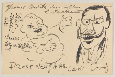 Lovis Corinth 致 Carl Strathmann：明信片，1904 年 12 月 27 日邮戳 作者 洛维斯·科林斯（Lovis Corinth）