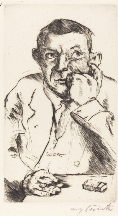 吸烟男人的肖像（举起手臂的男人肖像） 作者 洛维斯·科林斯（Lovis Corinth）