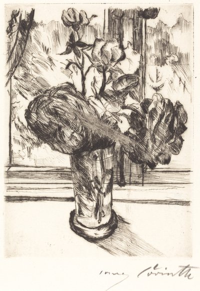 水杯中的玫瑰 (Roses in a Glass of Water) 作者 洛维斯·科林斯（Lovis Corinth）