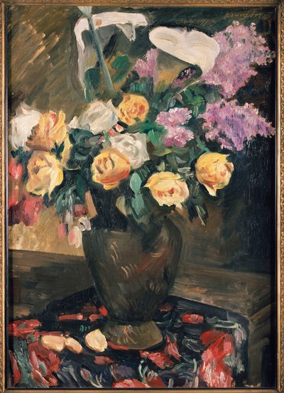 玫瑰，丁香和百合，1913年 作者 洛维斯·科林斯（Lovis Corinth）