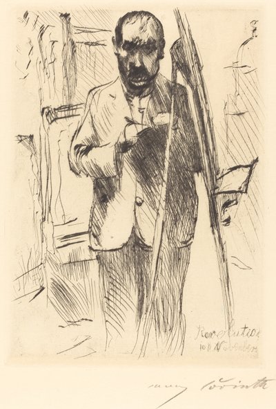 画架前的自画像（带画架的自画像） 作者 洛维斯·科林斯（Lovis Corinth）