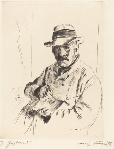 戴草帽的自画像》（《戴草帽的自画像》）。 作者 洛维斯·科林斯（Lovis Corinth）