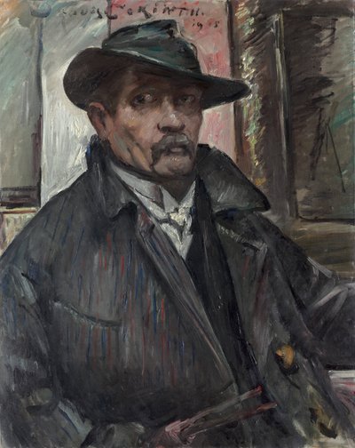 戴帽子穿大衣的自画像 作者 洛维斯·科林斯（Lovis Corinth）