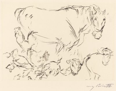 杂项动物研究 动物研究，1917年。 作者 洛维斯·科林斯（Lovis Corinth）
