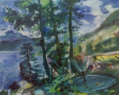 Walchensee与喷泉。 1923年 作者 洛维斯·科林斯（Lovis Corinth）