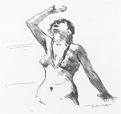 捍卫自己（女性裸体捍卫自己）。 作者 洛维斯·科林斯（Lovis Corinth）