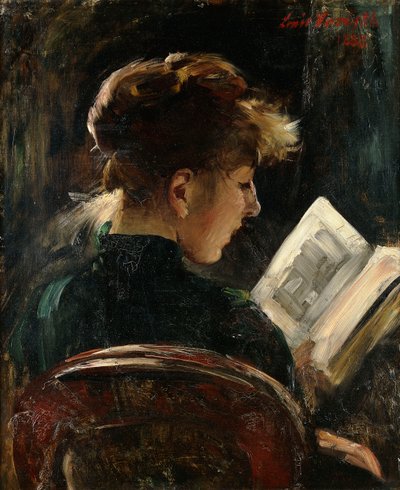 女人阅读；阅读的女孩，1888年 作者 洛维斯·科林斯（Lovis Corinth）
